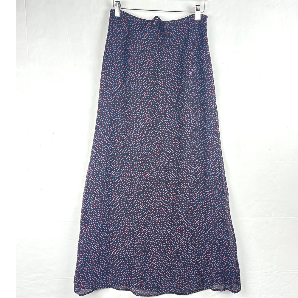 2/$30 VTG 90s Y2K Bentley Arbuckle Black Polka Dot Maxi Skirt Size L